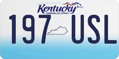 KY license plate 197USL