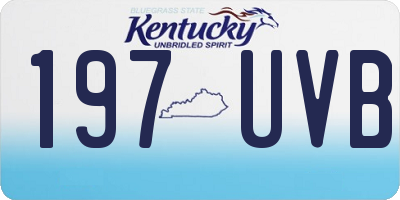 KY license plate 197UVB