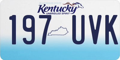 KY license plate 197UVK
