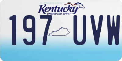 KY license plate 197UVW