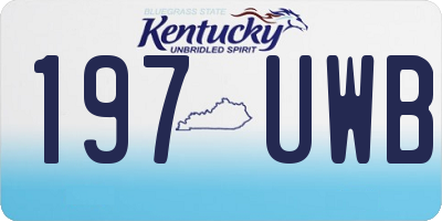 KY license plate 197UWB