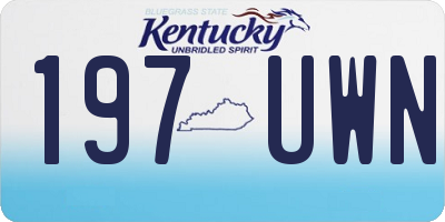 KY license plate 197UWN