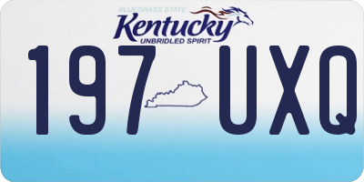 KY license plate 197UXQ