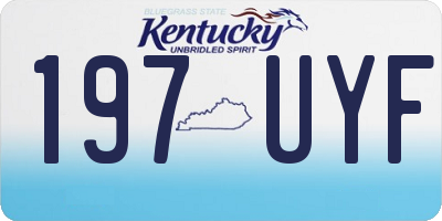 KY license plate 197UYF
