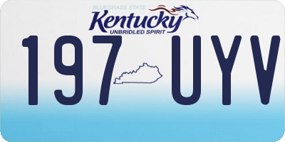 KY license plate 197UYV