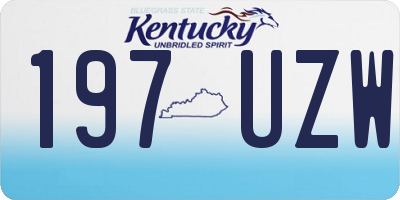 KY license plate 197UZW