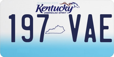 KY license plate 197VAE