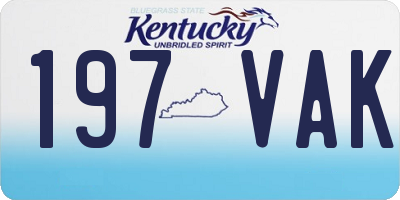KY license plate 197VAK