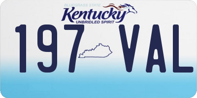 KY license plate 197VAL