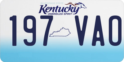 KY license plate 197VAO