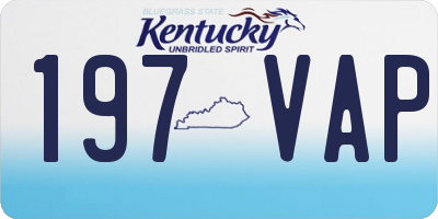 KY license plate 197VAP
