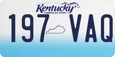 KY license plate 197VAQ