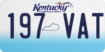 KY license plate 197VAT