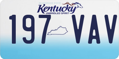 KY license plate 197VAV