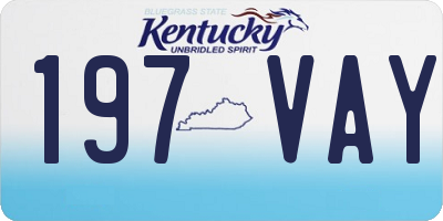 KY license plate 197VAY