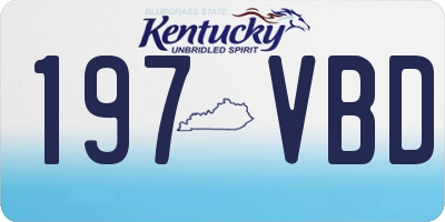 KY license plate 197VBD
