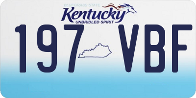 KY license plate 197VBF