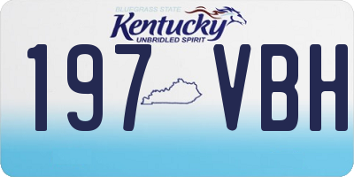KY license plate 197VBH