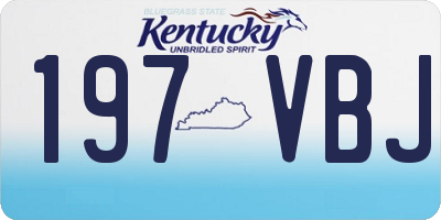 KY license plate 197VBJ