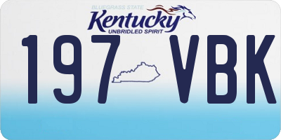 KY license plate 197VBK