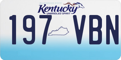 KY license plate 197VBN
