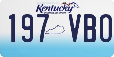 KY license plate 197VBO