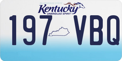 KY license plate 197VBQ