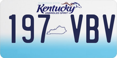 KY license plate 197VBV