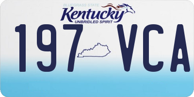 KY license plate 197VCA