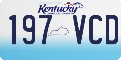 KY license plate 197VCD