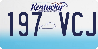 KY license plate 197VCJ