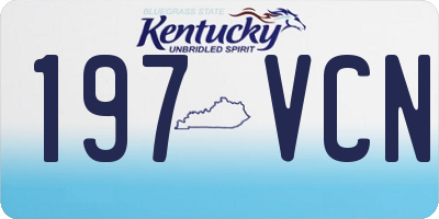 KY license plate 197VCN