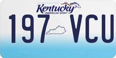 KY license plate 197VCU