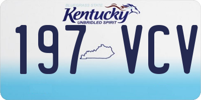 KY license plate 197VCV