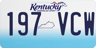 KY license plate 197VCW