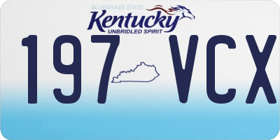 KY license plate 197VCX