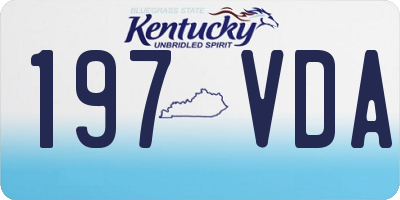 KY license plate 197VDA