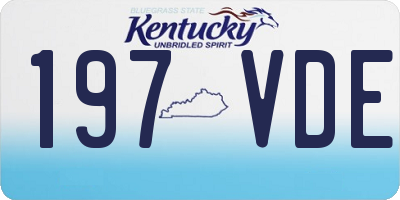 KY license plate 197VDE