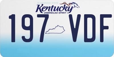 KY license plate 197VDF