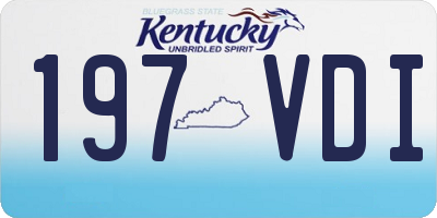 KY license plate 197VDI