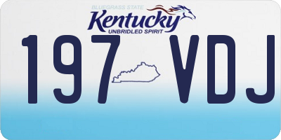 KY license plate 197VDJ
