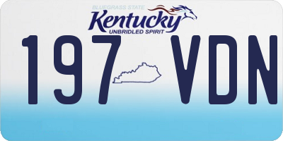 KY license plate 197VDN