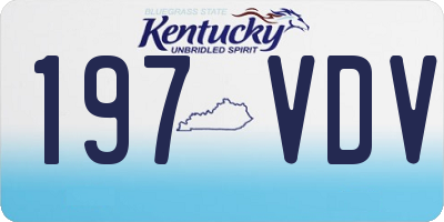 KY license plate 197VDV