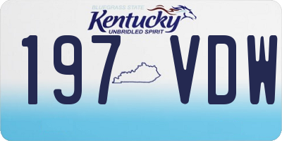 KY license plate 197VDW