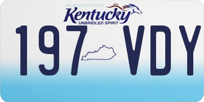 KY license plate 197VDY