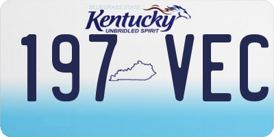 KY license plate 197VEC