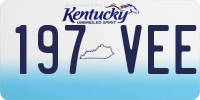 KY license plate 197VEE