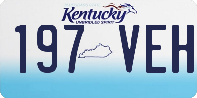 KY license plate 197VEH