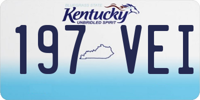 KY license plate 197VEI