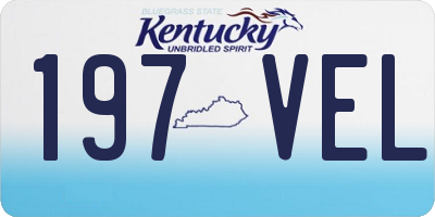 KY license plate 197VEL